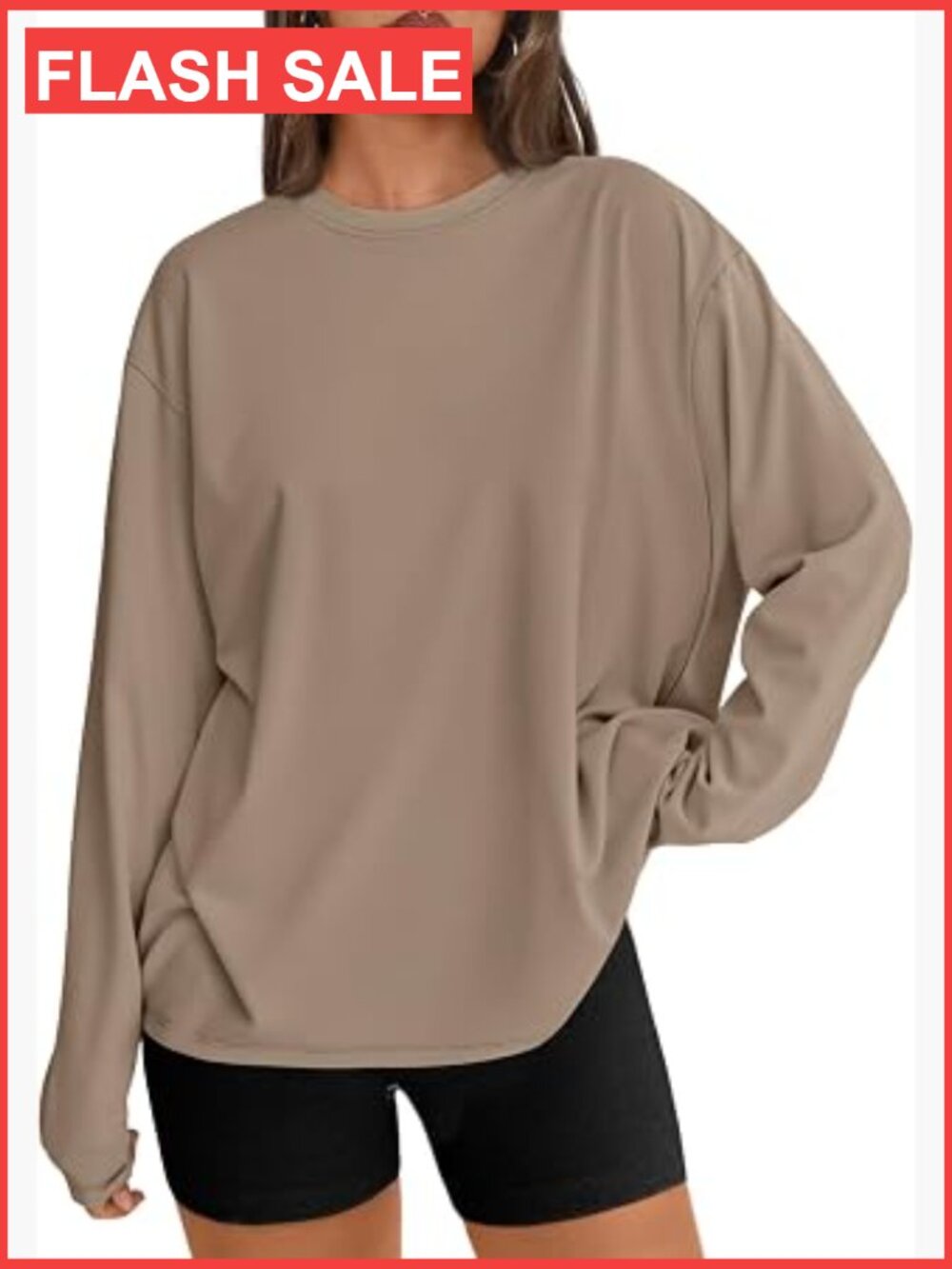 Oversized Long Sleeve Tee Casual Crew Neck Basic Top